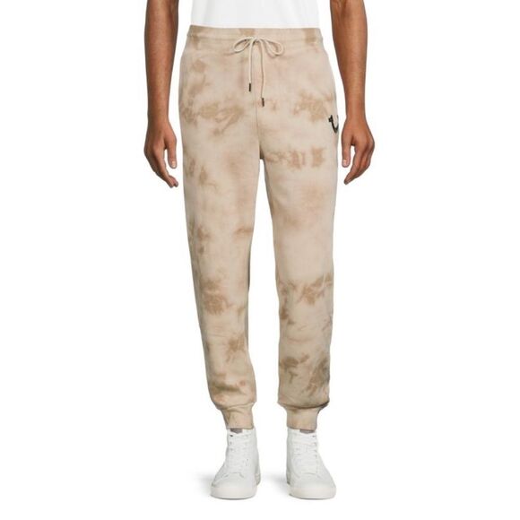 True Religion - Men’s Gold Logo Tie Dye Jogger Sweatpants Sz XL - Picture 1 of 8